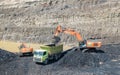 Open Pit Coal Mining, Aerial View, Borneo Indonesia.