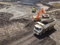 Open Pit Coal Mining, Aerial View, Borneo Indonesia.