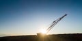 Open pit coal mining big excavator silhouette