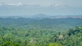 Open pit coal mining surrounded by tropical rain forest in Samarinda, Borneo, Indonesia.