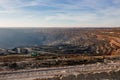 Open pit mine in mining and processing plant Royalty Free Stock Photo