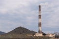 Open pit mine and power plant. HDR - high dynamic range Royalty Free Stock Photo