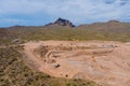 Open quarries mining in Arizona desert an open pit mining from above Royalty Free Stock Photo