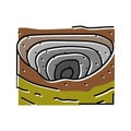 open pit mining copper production color icon vector illustration