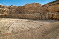 open pit mining of sandstone, limestone, open-pit quarry Royalty Free Stock Photo