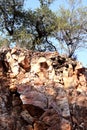 Open pit opal mining in Tequisquiapan Queretaro, Mexico is a natural wonder of towering orange rock formations