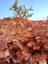 Open pit opal mining in Tequisquiapan Queretaro, Mexico is a natural wonder of towering orange rock formations