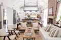 Open plan interior of a modern period conversion family home