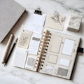 Open Daily Planner Diary with Handwritten Notes and Schedule Layout for Organized Planning and Productivity Royalty Free Stock Photo