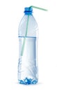 Open plastic bottle of water