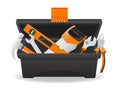 Open plastic tool box vector illustration Royalty Free Stock Photo