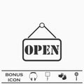 Open plate icon flat