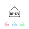 Open plate icon flat