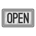 Open plate icon, gray monochrome style