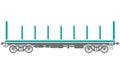 Open platform Railway freight car - Vector