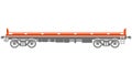 Open platform Railway freight car - Vector