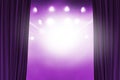 Open purple curtain begin the show, abstract image of concert lighting