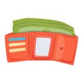 Open purse wallet vector illustration