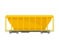 Open Yellow Rail Tank For Bulk Products Vector Illustration