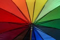 Open rainbow colored umbrella closeup Royalty Free Stock Photo