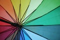 Open rainbow colored umbrella closeup Royalty Free Stock Photo