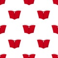 Open Red Book Flat Icon Seamless Pattern Royalty Free Stock Photo