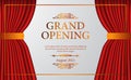 Open red curtain stage theater vintage luxury elegant grand opening with golden confetti Royalty Free Stock Photo