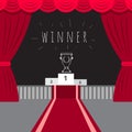 Scene red curtain, red carpet, the award ceremony Royalty Free Stock Photo