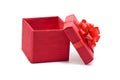 Open red gift box with bow Royalty Free Stock Photo