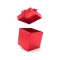 Open red gift box with bow. Royalty Free Stock Photo