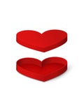 Open Red Gift Box in Heart Shaped for Valentines Day Royalty Free Stock Photo