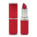 Open red lipstick in a plastic case on a white background. Royalty Free Stock Photo