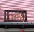 Open red neon light sign Royalty Free Stock Photo