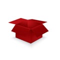 Open red paper box on white background, vector illustration Royalty Free Stock Photo