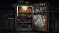 Frigid Chills: A Photo-realistic Underworld Kitchen With Rusty Debris And Detailed Character Illustrations