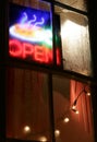 Open restaurant neon sign Royalty Free Stock Photo