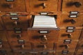 Open vintage file catalog box Royalty Free Stock Photo