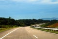 Open road at East Coast Expressway or Lebuhraya Pantai Timur LPT Royalty Free Stock Photo