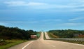 Open road at East Coast Expressway or Lebuhraya Pantai Timur (LPT) Royalty Free Stock Photo