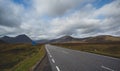 Open road in Glencoe, Scotland. Scottish Highlands. Royalty Free Stock Photo