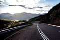 Open road high in the mountains Royalty Free Stock Photo