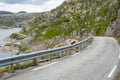 Open road. Bendy road. Empty road with no traffic in countryside. Rural landscape. Ryfylke scenic route. Norway. Europe.