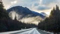 Open Road through a Snowy Landscape Royalty Free Stock Photo