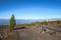 Open road to the volcano Teide. Winding mountain road in beautiful landscape. Tenerife, Canary Islands Royalty Free Stock Photo