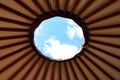 Open roof of a traditional Mongolian yurt ger