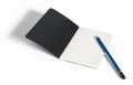 Open ruled notebook with pencil - with clipping path