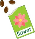 Open sachet with flower seeds