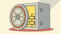 Open Safe with Gold Coins and Bars, Financial Security, vector design Generative AI Royalty Free Stock Photo