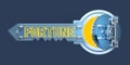 Open safe key concept with text fortune Royalty Free Stock Photo