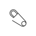 Open safety pin line icon